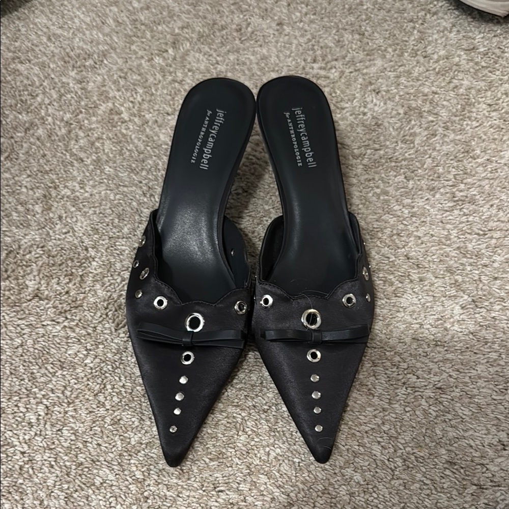 Jeffrey Campbell Black Studded Women's Mules
